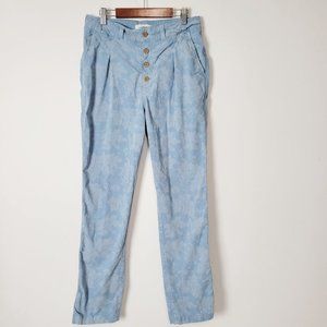 Sundance Bastille Easy Blue Floral Button-Fly Pants Size 2